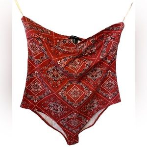 Strapless Hankerchief Pattern Bodysuit